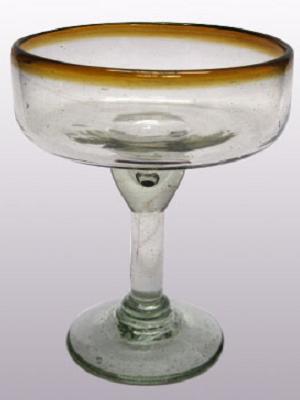 MEXICAN GLASSWARE / 'Amber Rim' large margarita glasses 